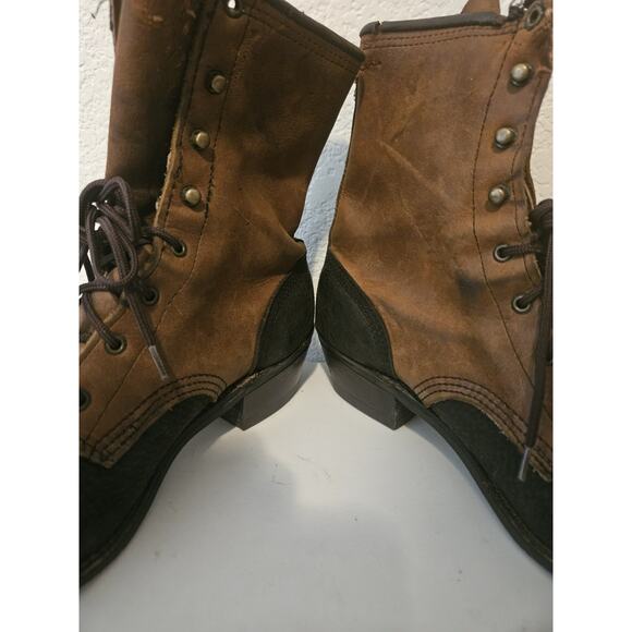 Vintage Women’s Abilene Packer Granny Lace Up Ankle Boots Size 8 - Picture 6 of 10